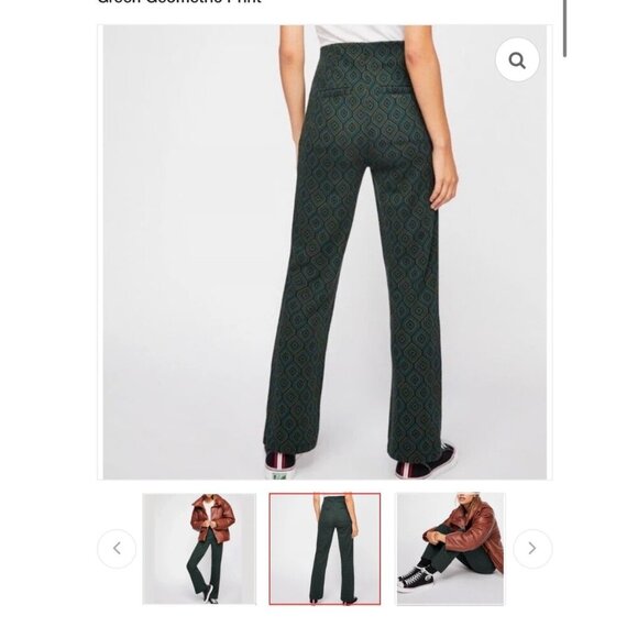 Free People Green Geometric Pants - Picture 2 of 12